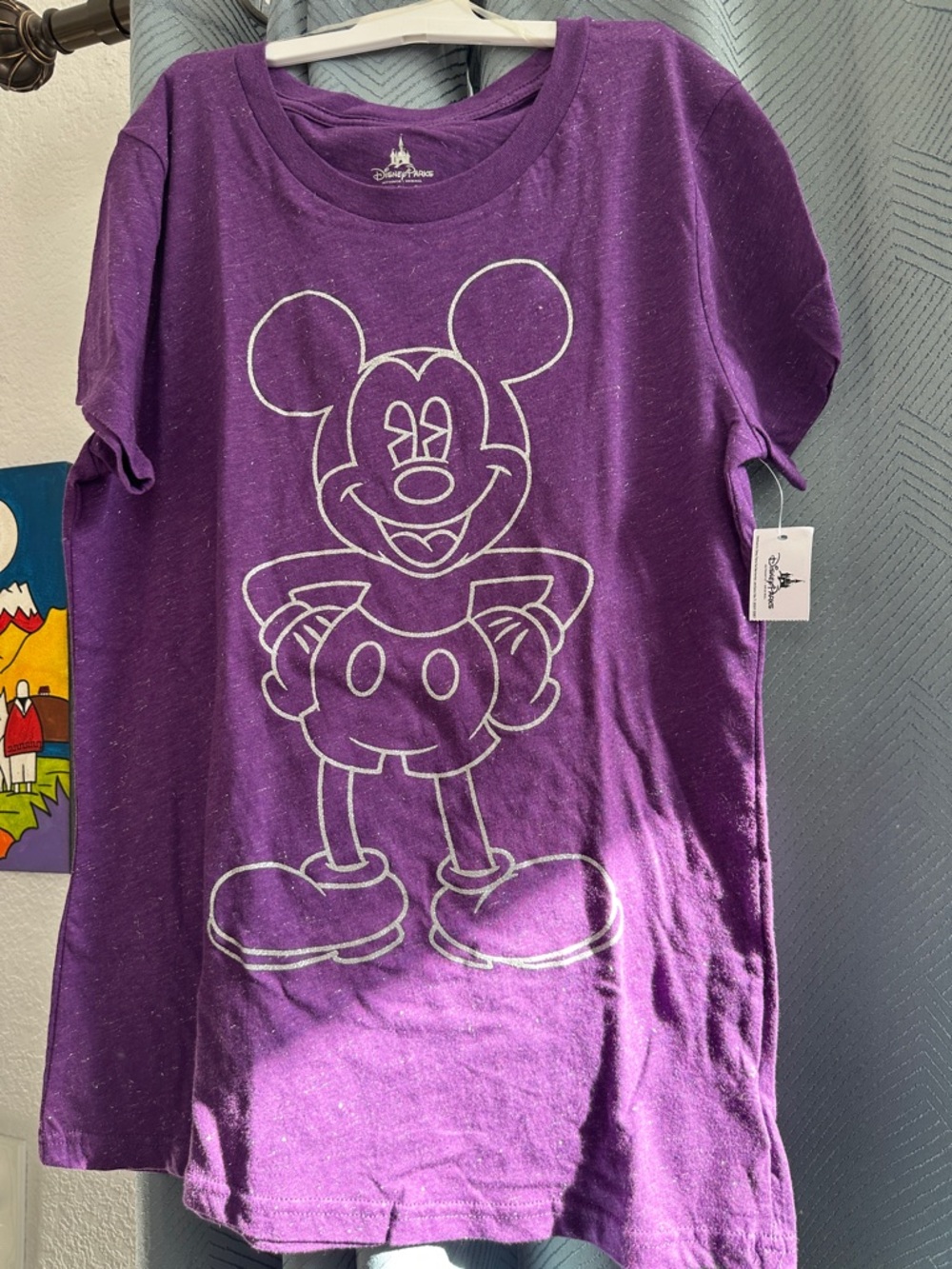 Disney Purple Mickey Mouse Outline Graphic Tee